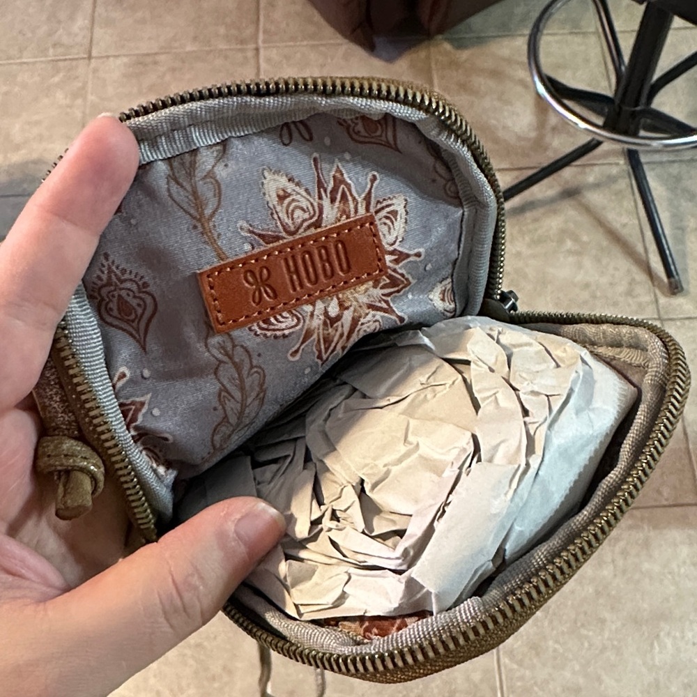 HOBO Tan Leather Coin Pouch